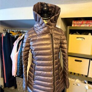 Soia & Kyo Coat Down Puffer Water Repellent Hood. Brown. Size Medium